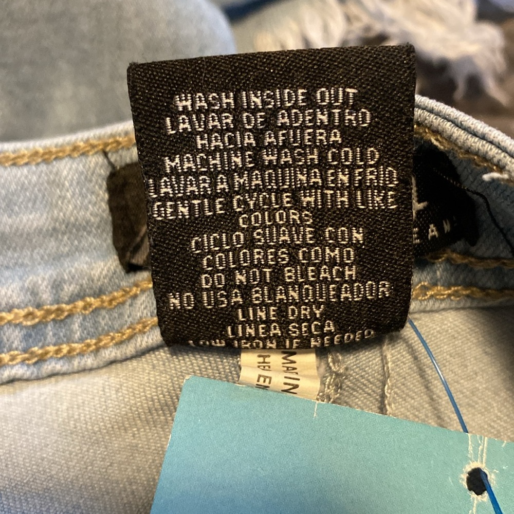 JC JQ Light Blue High Waist Stretchy Flared Bottom Denim Destroyed Jeans NEW - Picture 15 of 15